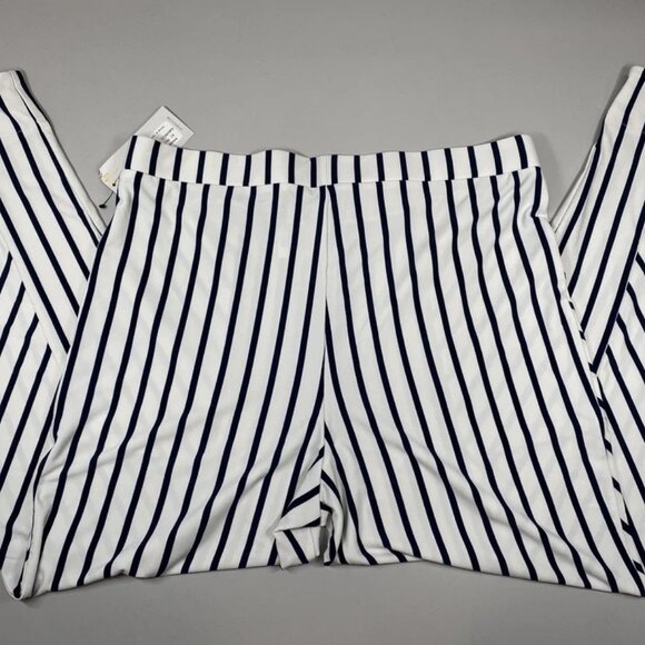 Sympli Women's Hepburn Cropped Pants Navy/White Striped Size 14 – Pull-On - Picture 2 of 6